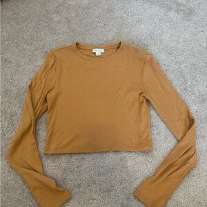 Gianni Bini Women's Brown Long Sleeve Crop Top